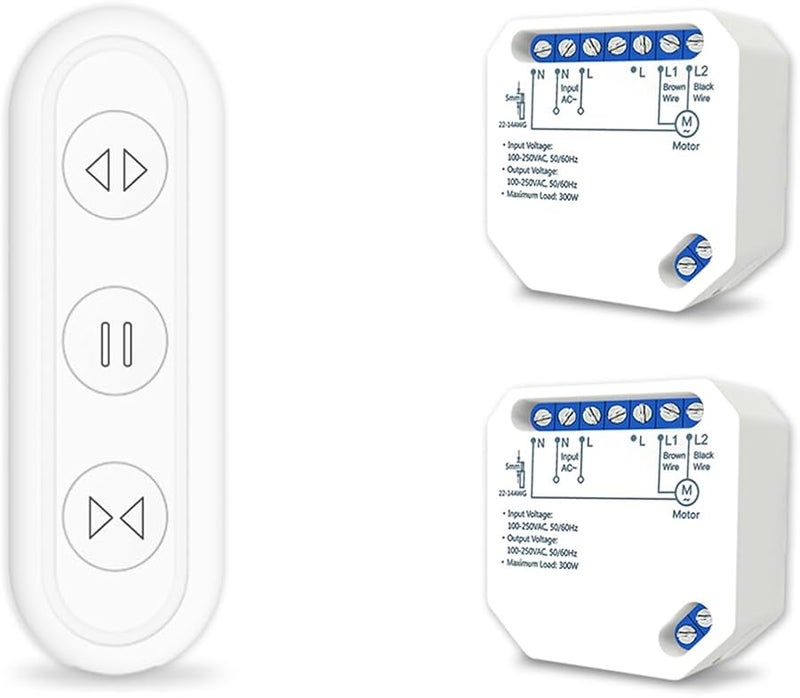Tuya WiFi Smart Curtain Switch With Remote Electric Roller Shutter Sunscreen 1 Remote 2 Modules - Image 1